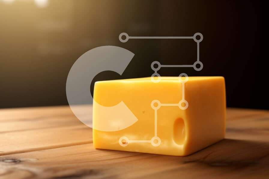 Intra Συλλεκτικό Ξύλινο Παζλ Plywood  4mm - Μπλοκ κίτρινο τυρί σε ξύλινο τραπέζι Σε Ξύλινο Κουτί - Διαστάσεις: 10x10 cm – 25 κομμάτια