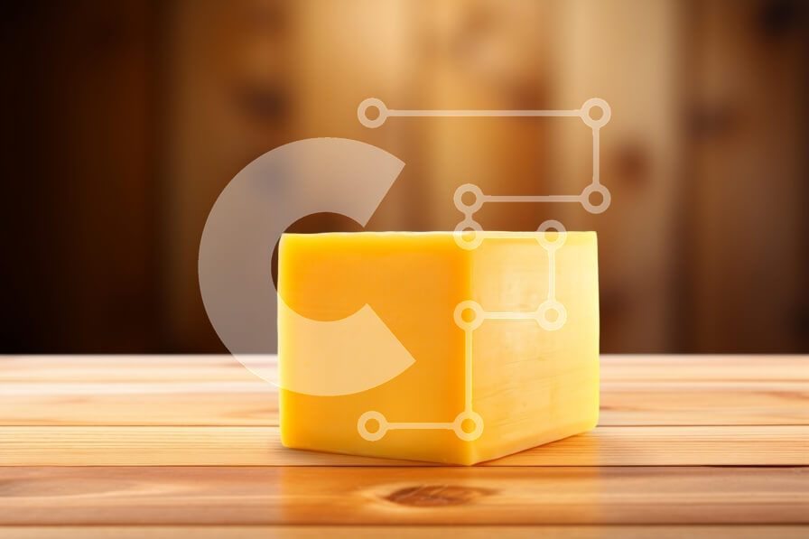 Intra Συλλεκτικό Ξύλινο Παζλ Plywood  4mm - Μπλοκ κίτρινο τυρί σε ξύλινο τραπέζι Σε Ξύλινο Κουτί - Διαστάσεις: 10x10 cm – 25 κομμάτια