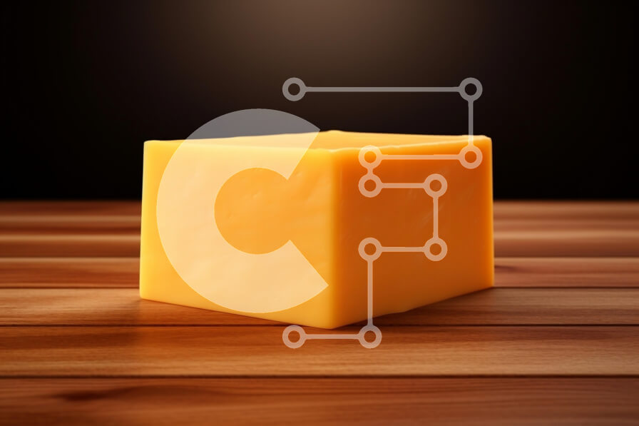 Intra Συλλεκτικό Ξύλινο Παζλ Plywood  4mm - Μπλοκ κίτρινου τυριού σε ξύλινη επιφάνεια Σε Ξύλινο Κουτί - Διαστάσεις: 10x10 cm – 25 κομμάτια