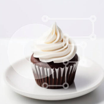 Intra Συλλεκτικό Ξύλινο Παζλ Plywood  4mm - Cupcake σοκολάτας με White Frosting Σε Ξύλινο Κουτί - Διαστάσεις: 10x10 cm – 25 κομμάτια - Image 1