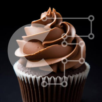 Intra Συλλεκτικό Ξύλινο Παζλ Plywood  4mm - Cupcake σοκολάτας με στροβιλισμένο πάγωμα Σε Ξύλινο Κουτί - Διαστάσεις: 10x10 cm – 25 κομμάτια - Image 1