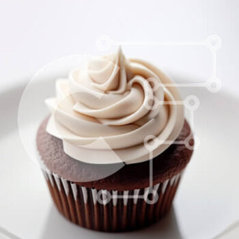 Intra Συλλεκτικό Ξύλινο Παζλ Plywood  4mm - Cupcake σοκολάτας με παγωμένο βανίλια Σε Ξύλινο Κουτί - Διαστάσεις: 10x10 cm – 25 κομμάτια - Image 1