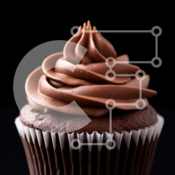 Intra Συλλεκτικό Ξύλινο Παζλ Plywood  4mm - Cupcake σοκολάτας με στροβιλισμένο πάγωμα Σε Ξύλινο Κουτί - Διαστάσεις: 10x10 cm – 25 κομμάτια - Image 1