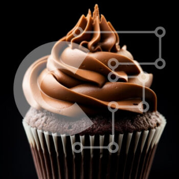 Intra Συλλεκτικό Ξύλινο Παζλ Plywood  4mm - Cupcake σοκολάτας με πάγωμα σοκολάτας Σε Ξύλινο Κουτί - Διαστάσεις: 10x10 cm – 25 κομμάτια - Image 1