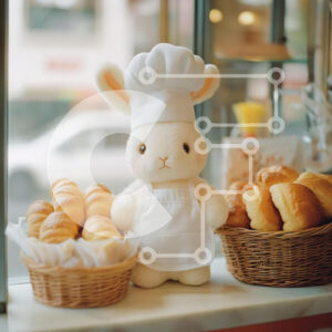 Intra Συλλεκτικό Ξύλινο Παζλ Plywood  4mm - Υπέροχο λαγουδάκι σεφ με ψωμί Σε Ξύλινο Κουτί - Διαστάσεις: 10x10 cm – 25 κομμάτια