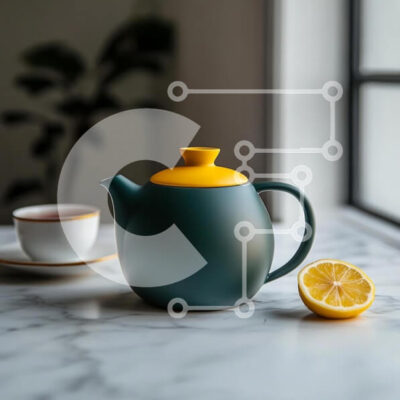 Intra Συλλεκτικό Ξύλινο Παζλ Plywood  4mm - Κομψή τσαγιέρα με λεμόνι και φλιτζάνι Σε Ξύλινο Κουτί - Διαστάσεις: 10x10 cm – 25 κομμάτια - Image 1