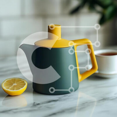 Intra Συλλεκτικό Ξύλινο Παζλ Plywood  4mm - Κομψή τσαγιέρα με λεμόνι Σε Ξύλινο Κουτί - Διαστάσεις: 10x10 cm – 25 κομμάτια - Image 1