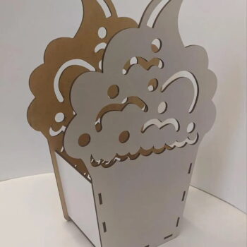 Intra απο ξύλο plywood 3mm-4mm πάχος - Καλάθι κουτιού σε σχήμα cupcake Δίασταση 20x20 cm Intraeaxys-zo9yrrr7 - Image 3