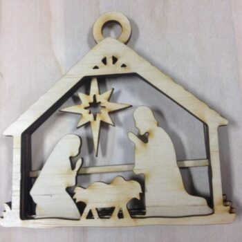 Intra απο ξύλο plywood 3mm-4mm πάχος - Στολίδι της Γέννησης Δίασταση 10x10 cm Intraeaxys-r1z243p1 - Image 1