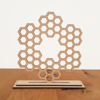 Intra απο ξύλο plywood 3mm-4mm πάχος - Honeycomb Earring Organizer Earring Display Δίασταση 3x3 cm Intraeaxys-ro66d03o - Image 3