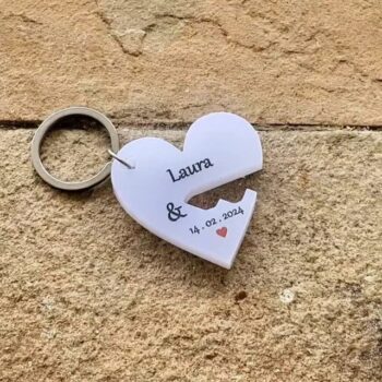 Intra απο ξύλο plywood 3mm-4mm πάχος - Μπρελόκ Γάμου Ζευγάρι Κλειδί Καρδιά Σχήμα Ζευγάρι Μπρελόκ Δίασταση 5x5 cm Intraeaxys-eo4nym97 - Image 5