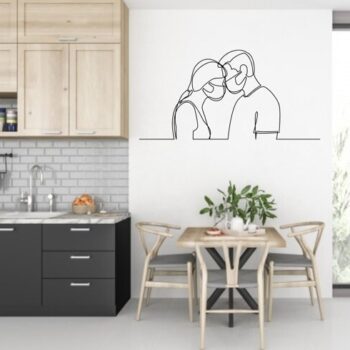 Intra απο ξύλο plywood 3mm-4mm πάχος - Ζευγάρι τέχνης τοίχου Αγίου Βαλεντίνου στις μάσκες Δίασταση 30x30 cm Intraeaxys-lopqj5x7 - Image 1