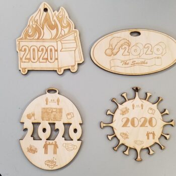 Intra απο ξύλο plywood 3mm-4mm πάχος - Χριστουγεννιάτικα στολίδια με θέμα το 2020 Δίασταση 10x10 cm Intraeaxys-eo4q22w7 - Image 1