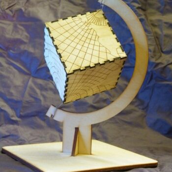 Intra απο ξύλο plywood 3mm-4mm πάχος - Cube Globe Δίασταση 30x30 cm Intraeaxys-yon04k27 - Image 1