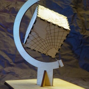 Intra απο ξύλο plywood 3mm-4mm πάχος - Cube Globe Δίασταση 30x30 cm Intraeaxys-yon04k27 - Image 3