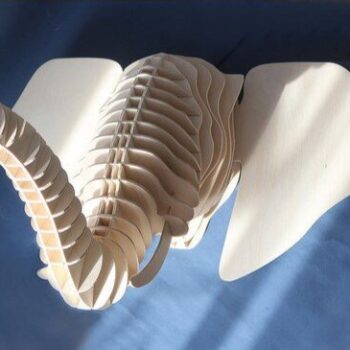 Intra απο ξύλο plywood 3mm-4mm πάχος - Διακόσμηση τοίχου με κεφάλι ελέφαντα Δίασταση 30x30 cm Intraeaxys-e1gkmw8o - Image 3