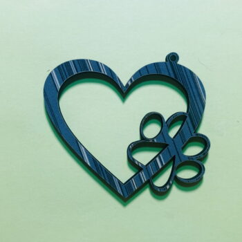 Intra απο ξύλο plywood 3mm-4mm πάχος - Χριστουγεννιάτικο στολίδι κατοικίδιων ζώων, καρδιά και πόδι σκύλου Δίασταση 10x10 cm Intraeaxys-51rrnyd1 - Image 3