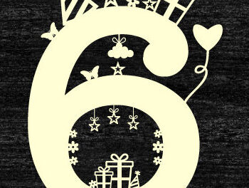 Intra απο ξύλο plywood 3mm-4mm πάχος – Number Cake Topper Cut Laser Δίασταση  20x20 cm INTRAFABR-97644019 - Image 3