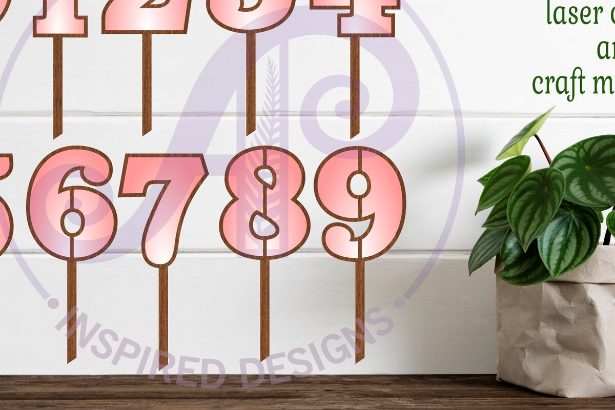 Intra απο ξύλο plywood 3mm-4mm πάχος – Number Cake Toppers Δίασταση  20x20 cm INTRAFABR-94720634