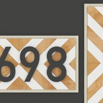 Intra απο ξύλο plywood 3mm-4mm πάχος – Αριθμός πόρτας σημάδι ψαροκόκαλο μοτίβα Δίασταση  20x20 cm INTRAFABR-41653082 - Image 2