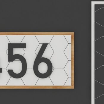 Intra απο ξύλο plywood 3mm-4mm πάχος – Αριθμός πόρτας σημάδι ψαροκόκαλο μοτίβα Δίασταση  20x20 cm INTRAFABR-41653082 - Image 3