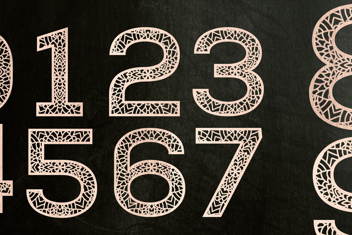 Intra απο ξύλο plywood 3mm-4mm πάχος – Number Mandala Design Δίασταση  40x30 cm INTRAFABR-75542952