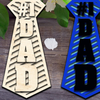 Intra απο ξύλο plywood 3mm-4mm πάχος – Number One Dad Tie - Ημέρα του Πατέρα Δίασταση 20x20 cm INTRAFABR-66149114 - Image 1