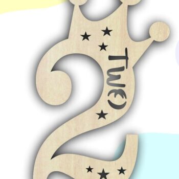 Intra απο ξύλο plywood 3mm-4mm πάχος – Number Two Cake Topper, Numbers 2 Δίασταση  20x20 cm INTRAFABR-35632102 - Image 3