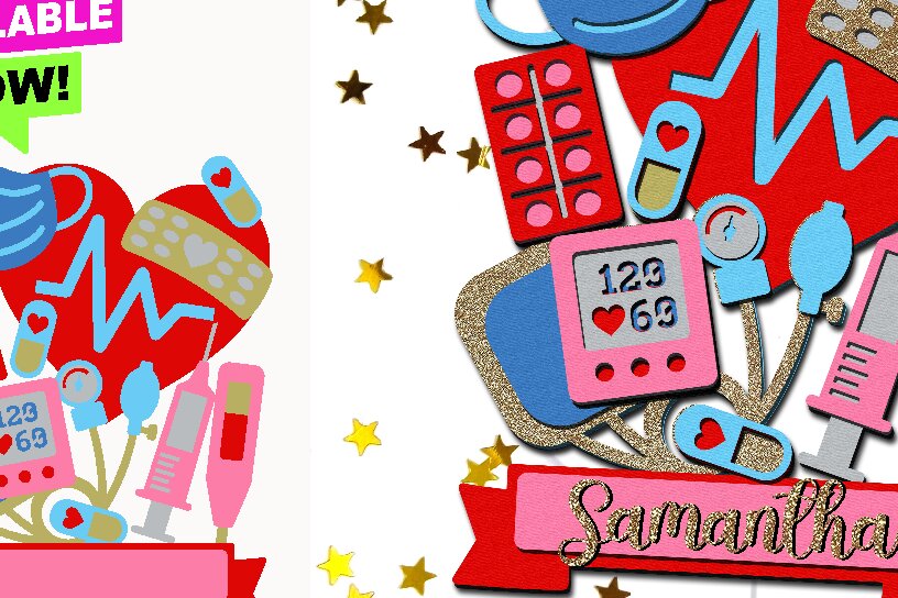 Intra απο ξύλο plywood 3mm-4mm πάχος – Nurse Cake Topper 3D Δίασταση  20x20 cm INTRAFABR-116482078