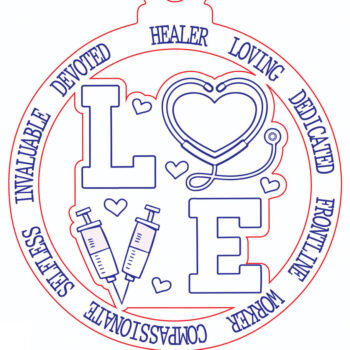 Intra απο ξύλο plywood 3mm-4mm πάχος – Χριστουγεννιάτικο στολίδι νοσοκόμας Δίασταση  20x20 cm INTRAFABR-104705935 - Image 3