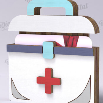 Intra απο ξύλο plywood 3mm-4mm πάχος – Θήκη δώρου κάρτας νοσοκόμας Δίασταση 20x20 cm INTRAFABR-119721444 - Image 1