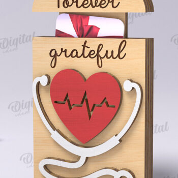 Intra απο ξύλο plywood 3mm-4mm πάχος – Θήκη δώρου κάρτας νοσοκόμας Δίασταση 20x20 cm INTRAFABR-119721478 - Image 1