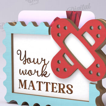 Intra απο ξύλο plywood 3mm-4mm πάχος – Θήκη δώρου κάρτας νοσοκόμας Δίασταση 20x20 cm INTRAFABR-119721522 - Image 1