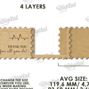 Intra απο ξύλο plywood 3mm-4mm πάχος – Θήκη δώρου κάρτας νοσοκόμας Δίασταση 20x20 cm INTRAFABR-119721580 - Image 2