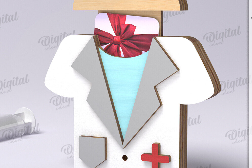 Intra απο ξύλο plywood 3mm-4mm πάχος – Θήκη δώρου κάρτας νοσοκόμας Δίασταση  20x20 cm INTRAFABR-119721616