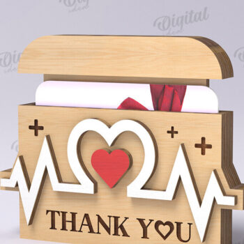 Intra απο ξύλο plywood 3mm-4mm πάχος – Θήκη δώρου κάρτας νοσοκόμας Δίασταση 20x20 cm INTRAFABR-119721637 - Image 1