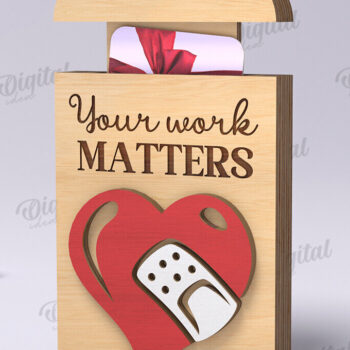 Intra απο ξύλο plywood 3mm-4mm πάχος – Θήκη δώρου κάρτας νοσοκόμας Δίασταση 20x20 cm INTRAFABR-119721695 - Image 1