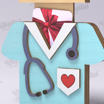 Intra απο ξύλο plywood 3mm-4mm πάχος – Θήκη δώρου κάρτας νοσοκόμας Δίασταση 20x20 cm INTRAFABR-119721433 - Image 1