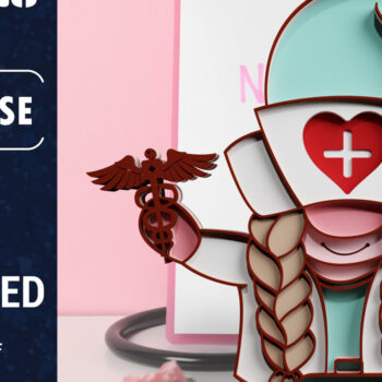 Intra απο ξύλο plywood 3mm-4mm πάχος – Nurse Gnome Multilayered PaperCut Bundle Δίασταση  20x20 cm INTRAFABR-72776776 - Image 2