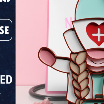 Intra απο ξύλο plywood 3mm-4mm πάχος – Nurse Gnome Multilayered PaperCut Bundle Δίασταση  20x20 cm INTRAFABR-72776776 - Image 3