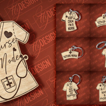 Intra απο ξύλο plywood 3mm-4mm πάχος – κοπής λέιζερ μπρελόκ νοσοκόμας | CNC Δίασταση 5x5 cm INTRAFABR-87670627 - Image 1