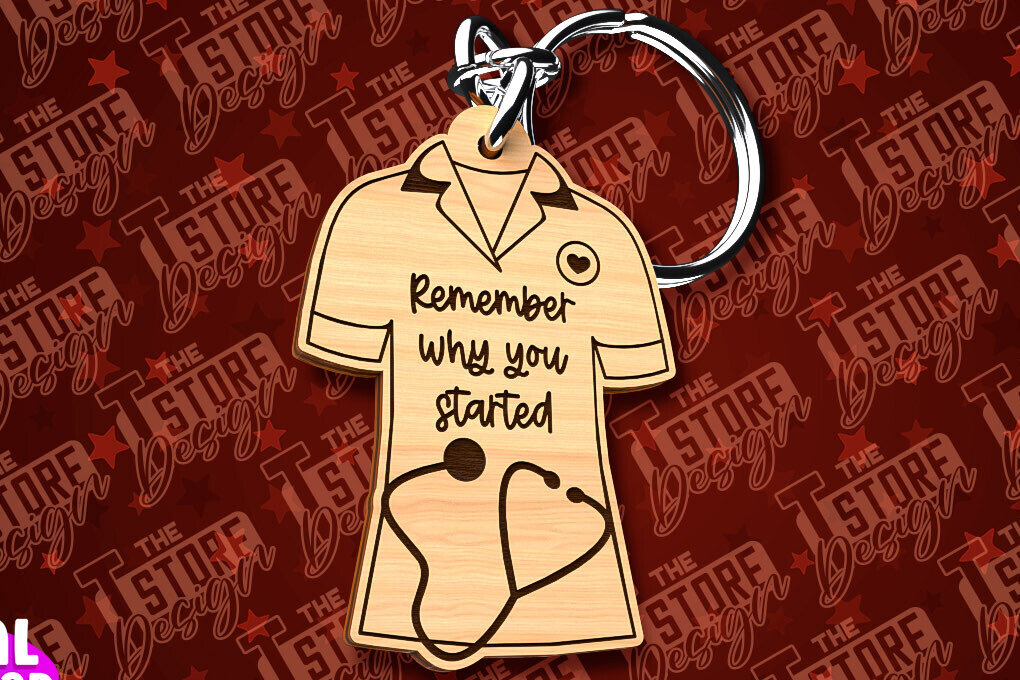 Intra απο ξύλο plywood 3mm-4mm πάχος –  κοπής λέιζερ μπρελόκ νοσοκόμας | CNC Δίασταση  5x5 cm INTRAFABR-91056597