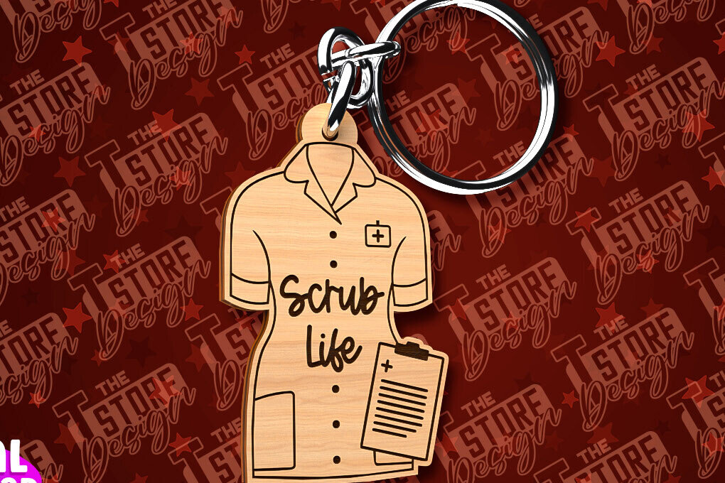 Intra απο ξύλο plywood 3mm-4mm πάχος –  κοπής λέιζερ μπρελόκ νοσοκόμας | CNC Δίασταση  5x5 cm INTRAFABR-91056601