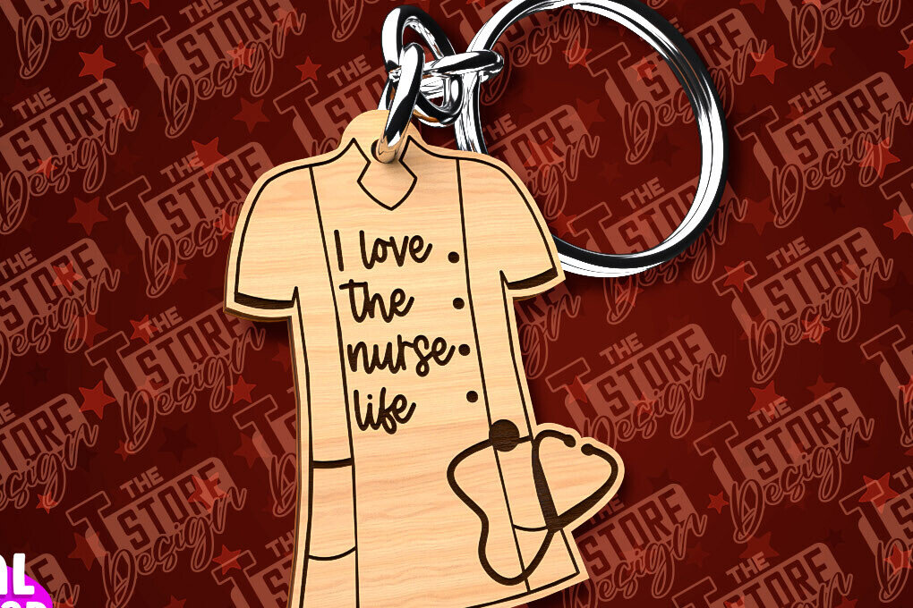 Intra απο ξύλο plywood 3mm-4mm πάχος –  κοπής λέιζερ μπρελόκ νοσοκόμας | CNC Δίασταση  5x5 cm INTRAFABR-91056605