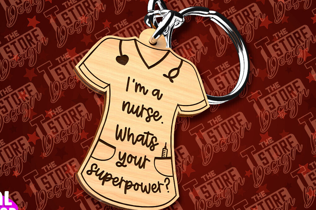 Intra απο ξύλο plywood 3mm-4mm πάχος –  κοπής λέιζερ μπρελόκ νοσοκόμας | CNC Δίασταση  5x5 cm INTRAFABR-91056630