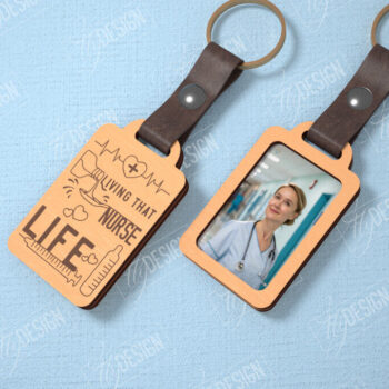 Intra απο ξύλο plywood 3mm-4mm πάχος – Μπρελόκ νοσοκόμας με δέσμη φωτογραφιών | CNC Δίασταση 5x5 cm INTRAFABR-114250754 - Image 2