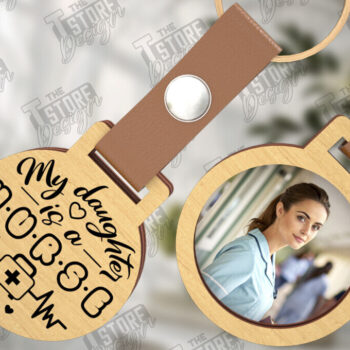 Intra απο ξύλο plywood 3mm-4mm πάχος – Μπρελόκ νοσοκόμας με δέσμη φωτογραφιών | CNC Δίασταση 5x5 cm INTRAFABR-111798960 - Image 3