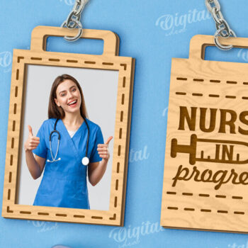 Intra απο ξύλο plywood 3mm-4mm πάχος – Μπρελόκ Νοσοκόμα με κοπή λέιζερ φωτογραφιών Δίασταση 5x5 cm INTRAFABR-118279065 - Image 1