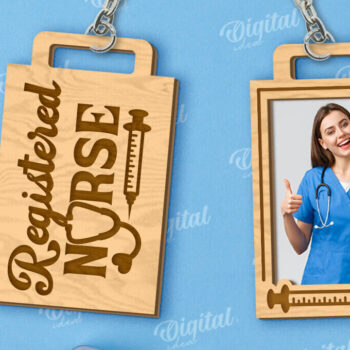 Intra απο ξύλο plywood 3mm-4mm πάχος – Μπρελόκ Νοσοκόμα με κοπή λέιζερ φωτογραφιών Δίασταση  5x5 cm INTRAFABR-118278487 - Image 1