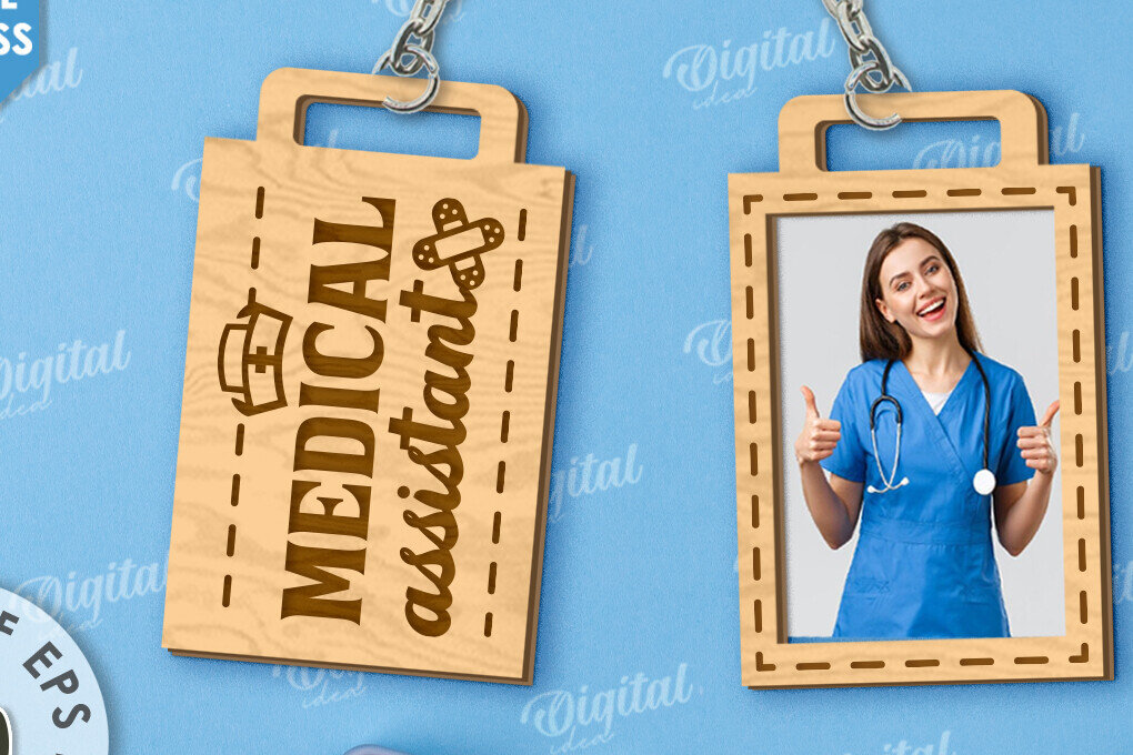 Intra απο ξύλο plywood 3mm-4mm πάχος – Μπρελόκ Νοσοκόμα με κοπή λέιζερ φωτογραφιών Δίασταση  5x5 cm INTRAFABR-118278664